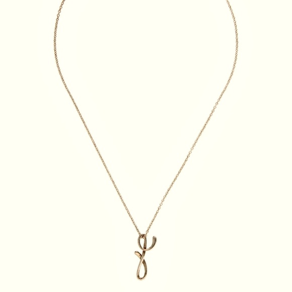 Tiffany & Co. Peretti Cursive Y 18k Yellow Gold Necklace - Picture 4 of 11